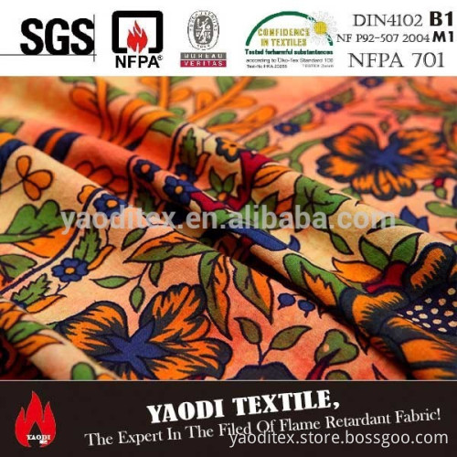 High quality cheap polyester fire resistant curtain fabric india for sale